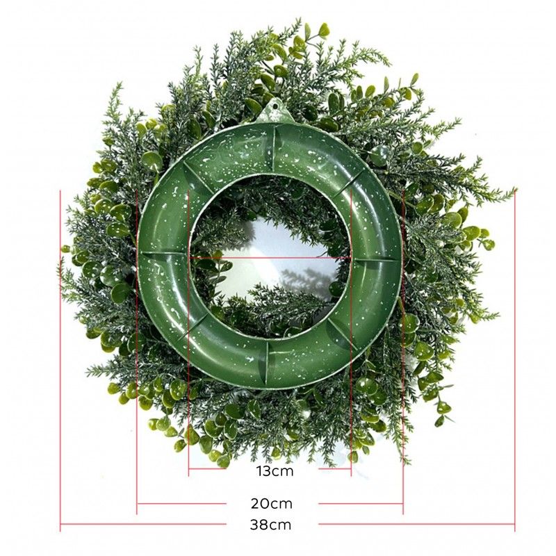 Karácsonyi ajtódísz, natúr zöld, 38 cm