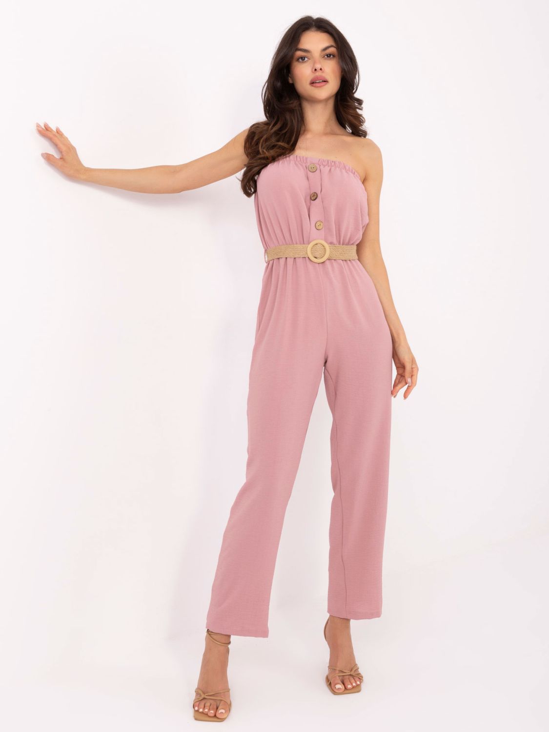 Rózsaszínű overál övvel RUE PARIS