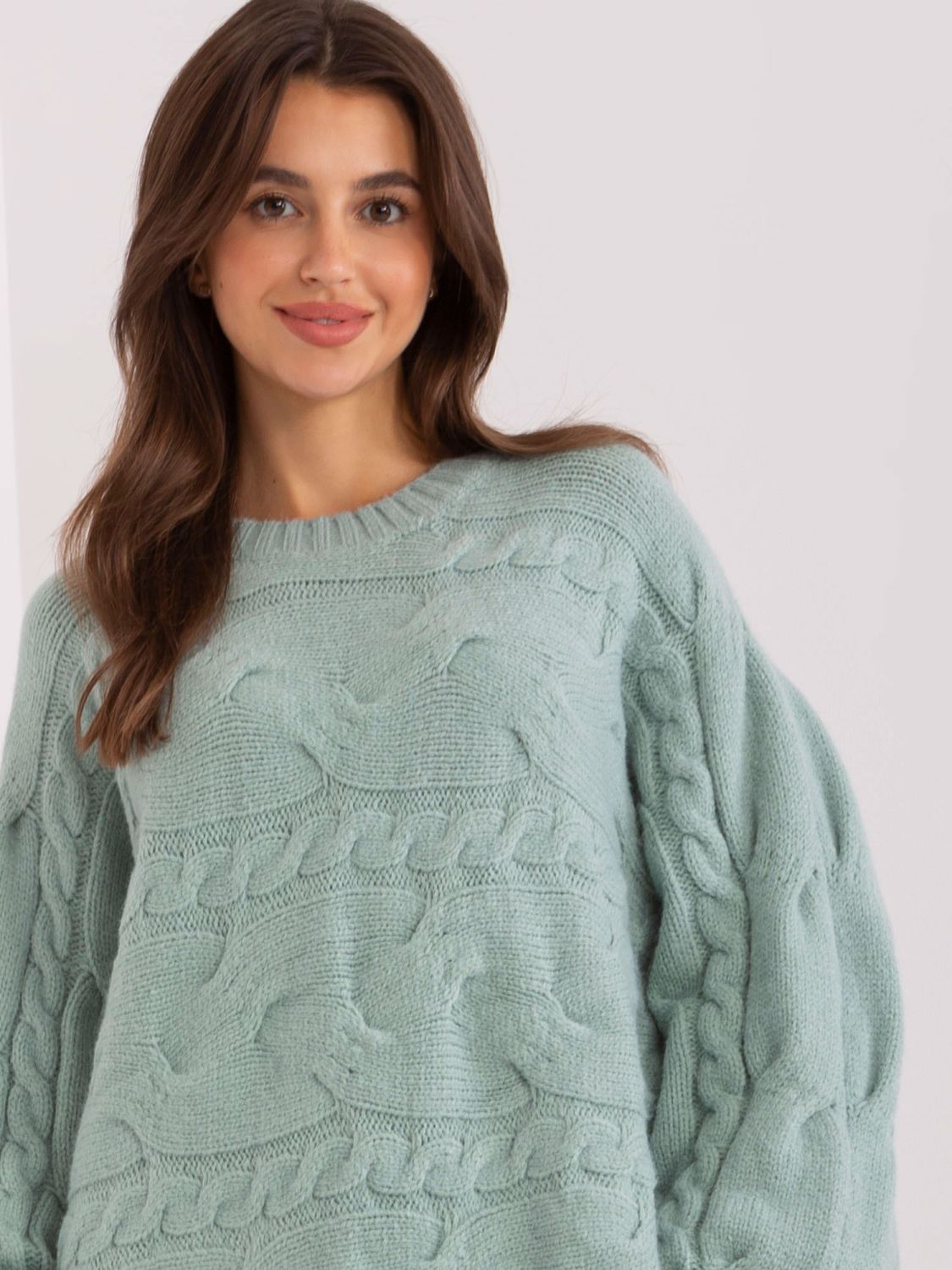 Mentazöld színű oversize kötött ruha/pulóver