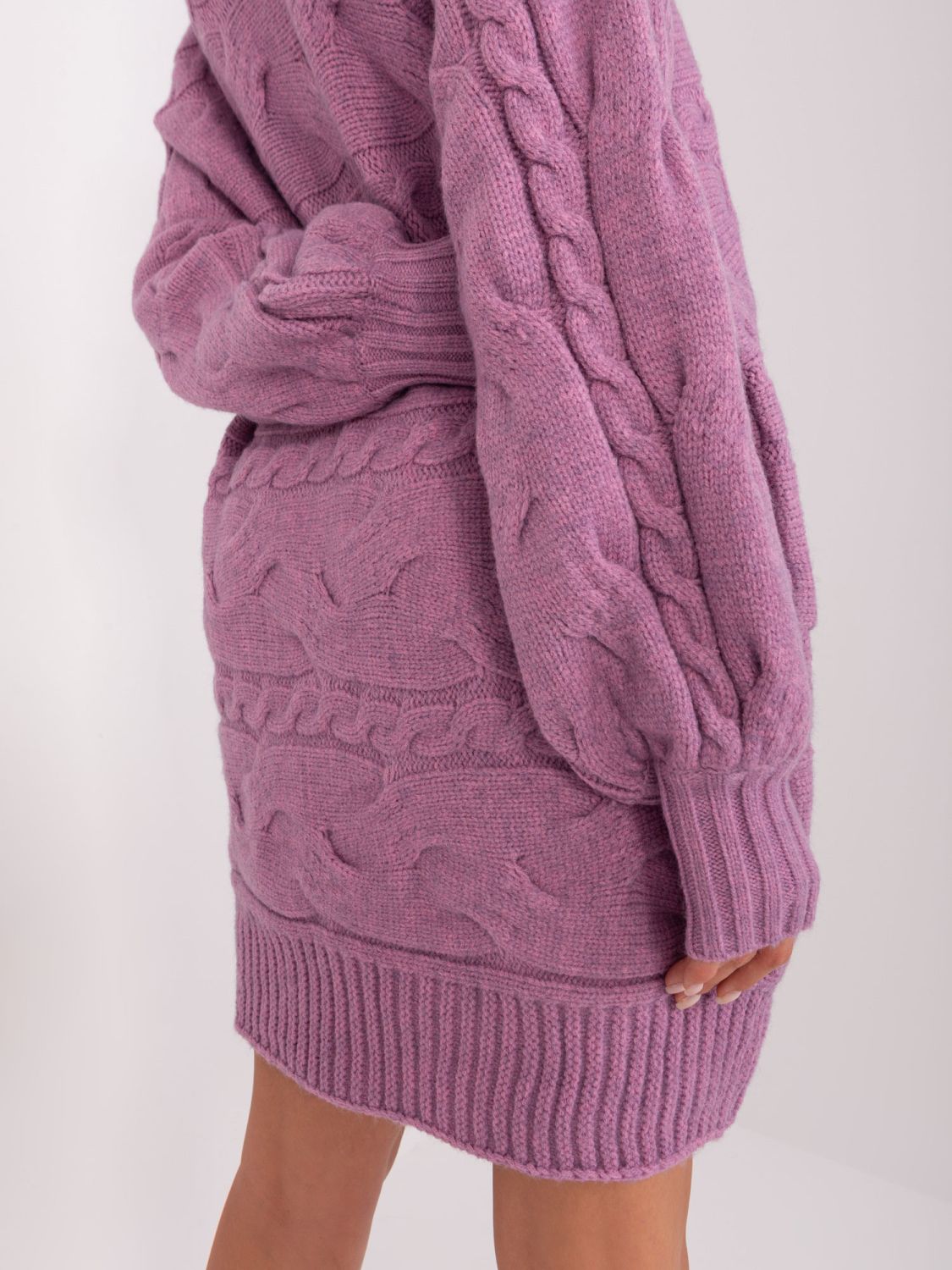 Lila színű oversize kötött ruha/pulóver