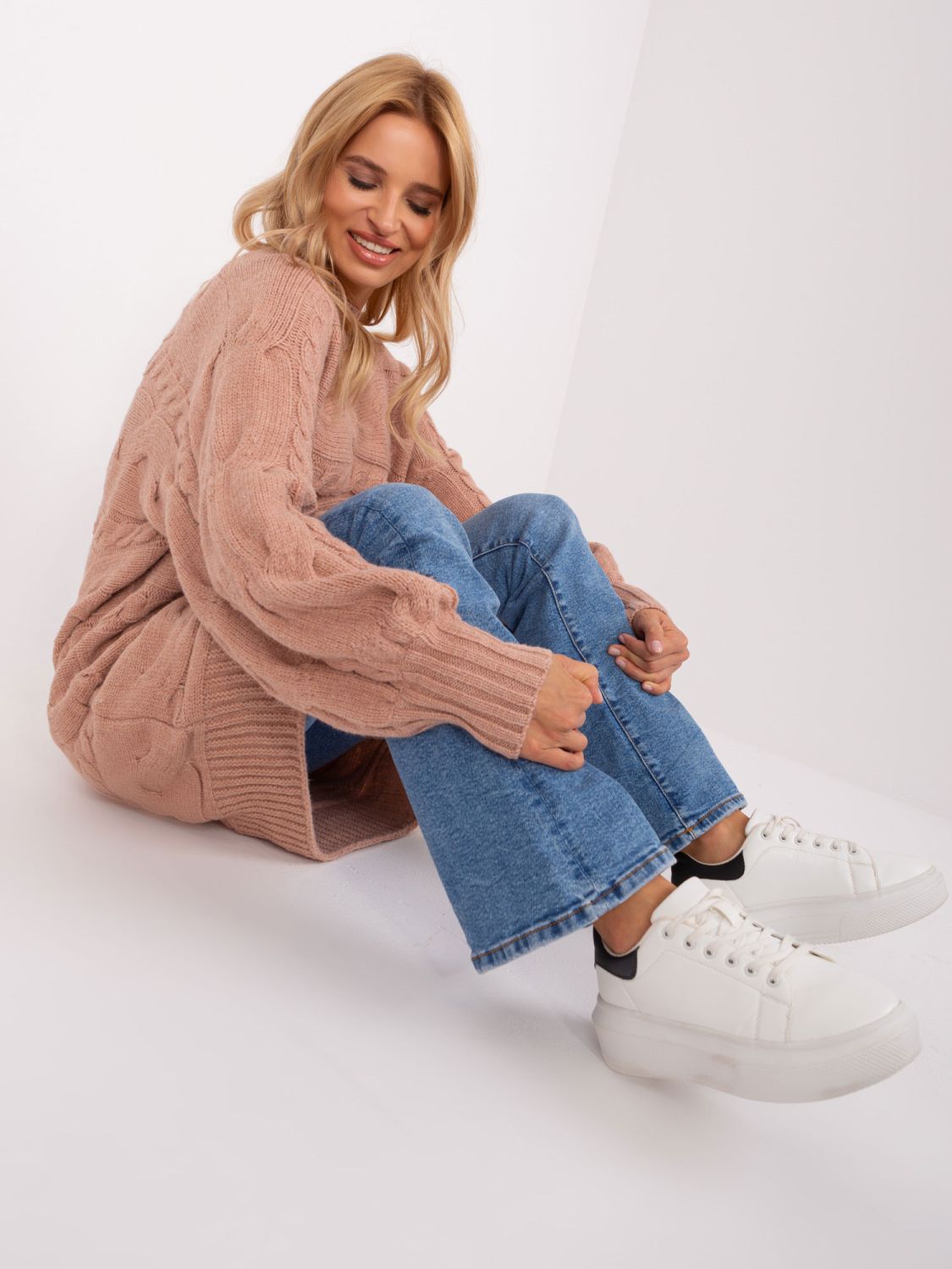 Vintage rózsaszínű oversize kötött ruha/pulóver
