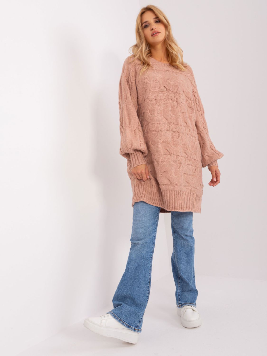 Vintage rózsaszínű oversize kötött ruha/pulóver