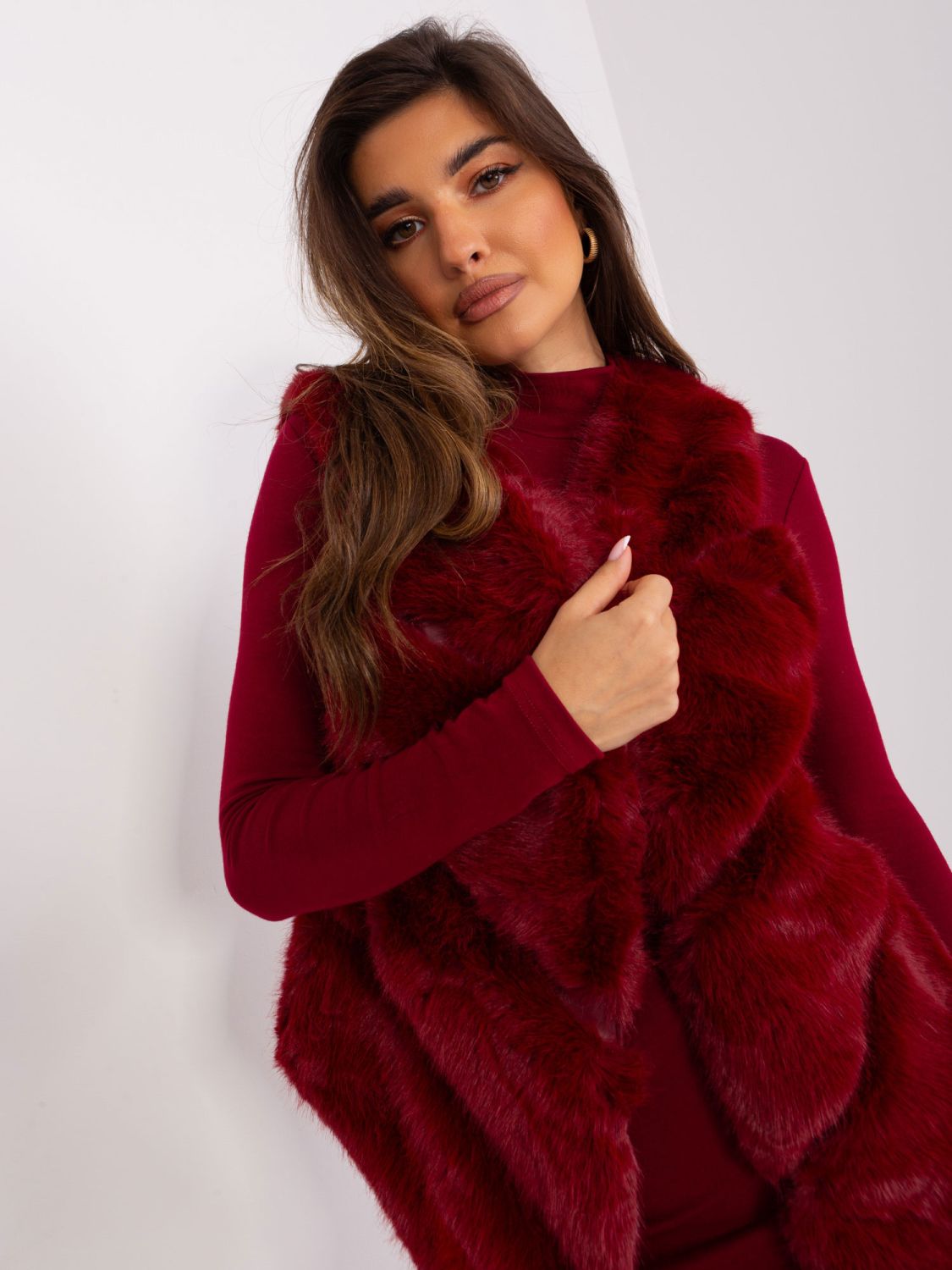 Bordó aszimmetrikus női mellény