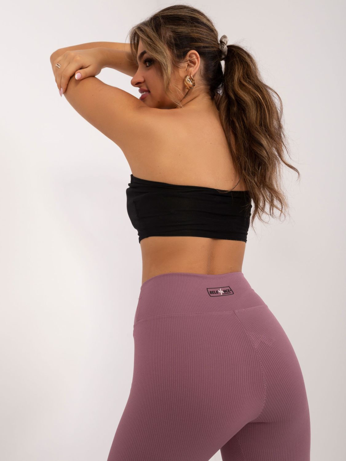 Stílusos leggings sötét rózsaszínben