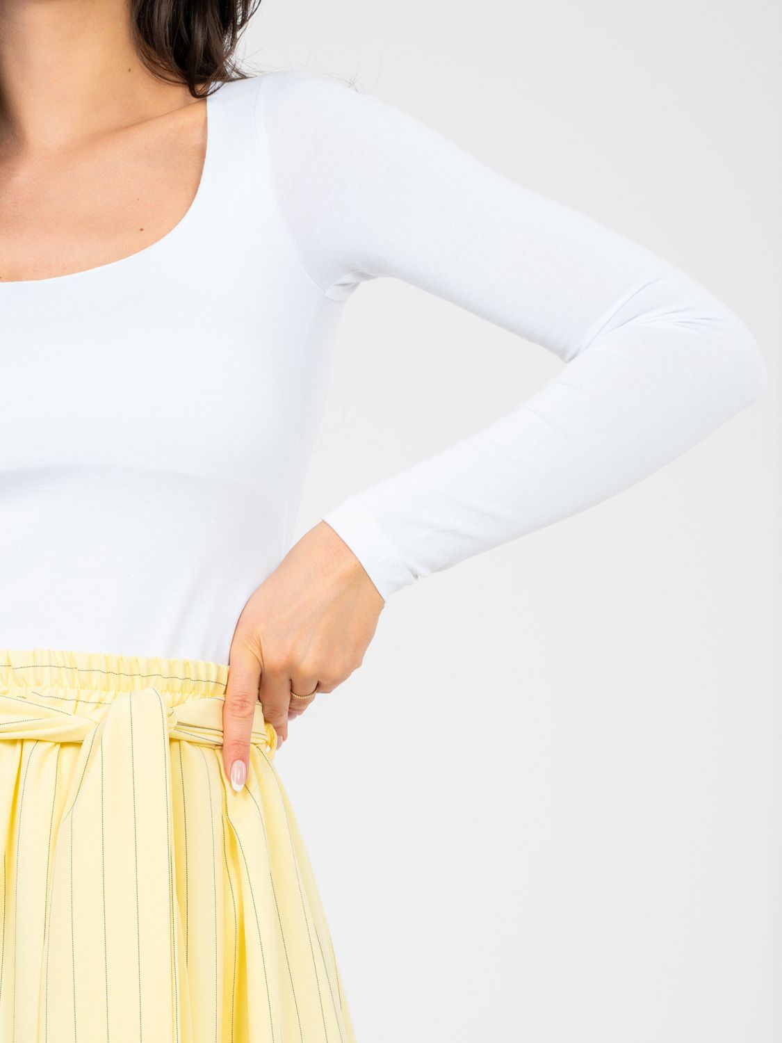 Fehér színű hosszú ujjú blúz béléssel