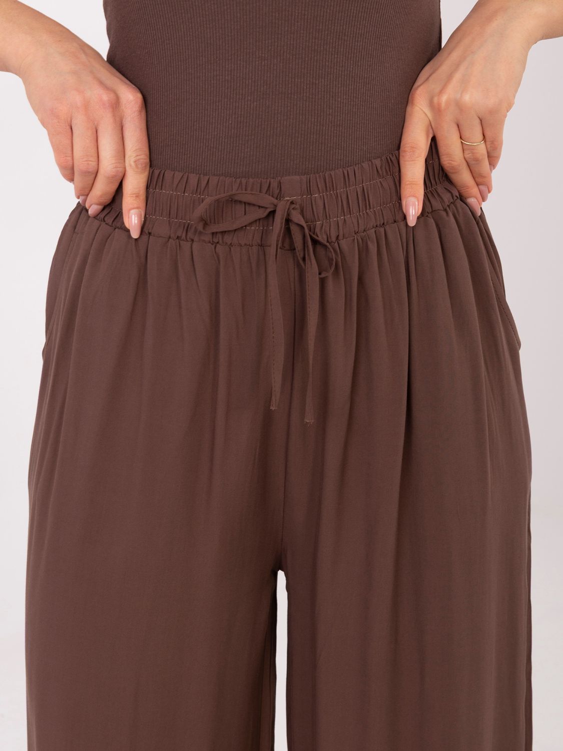 Barna színű viszkóz palazzo nadrág