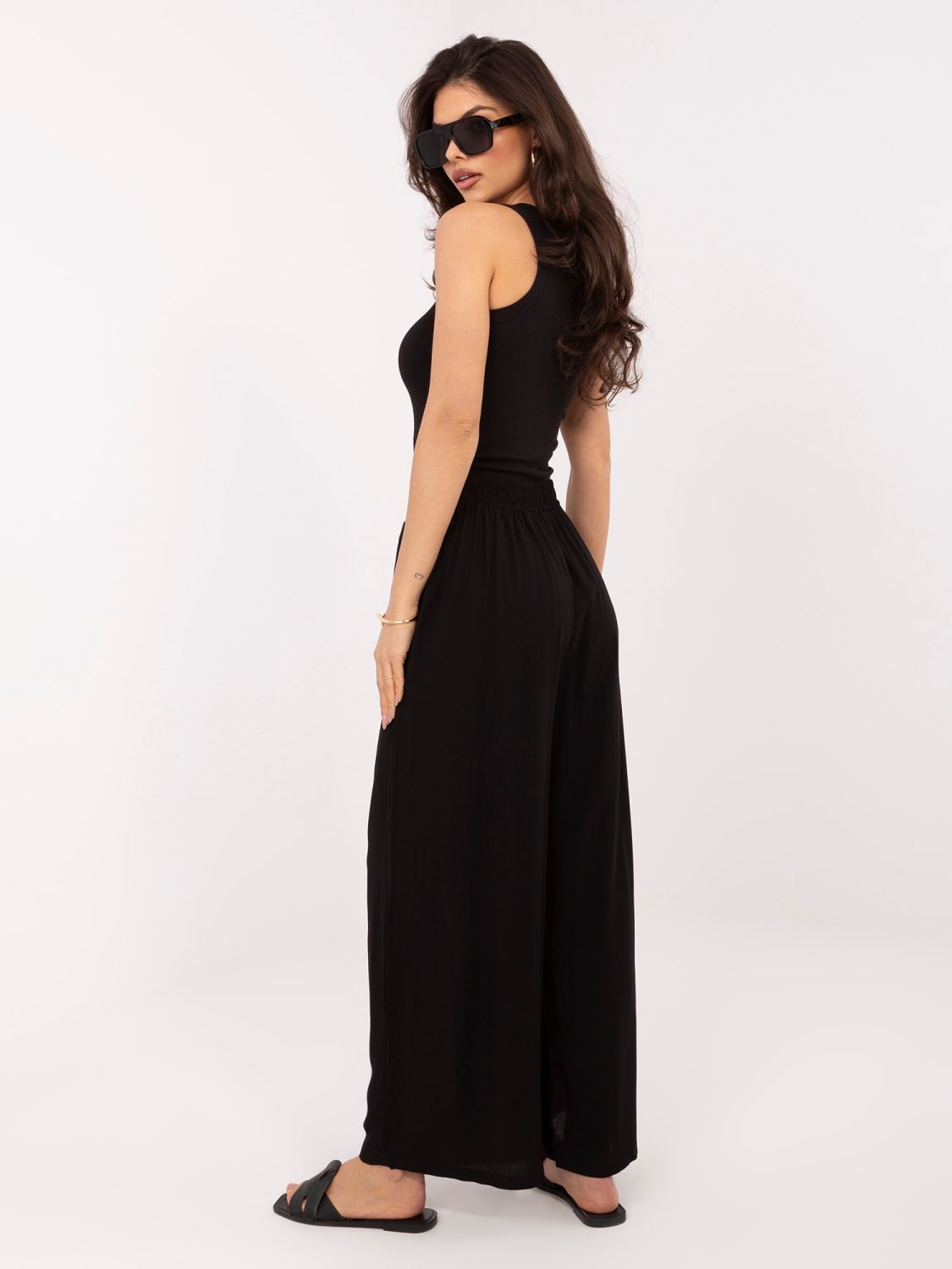 Fekete színű viszkóz palazzo nadrág