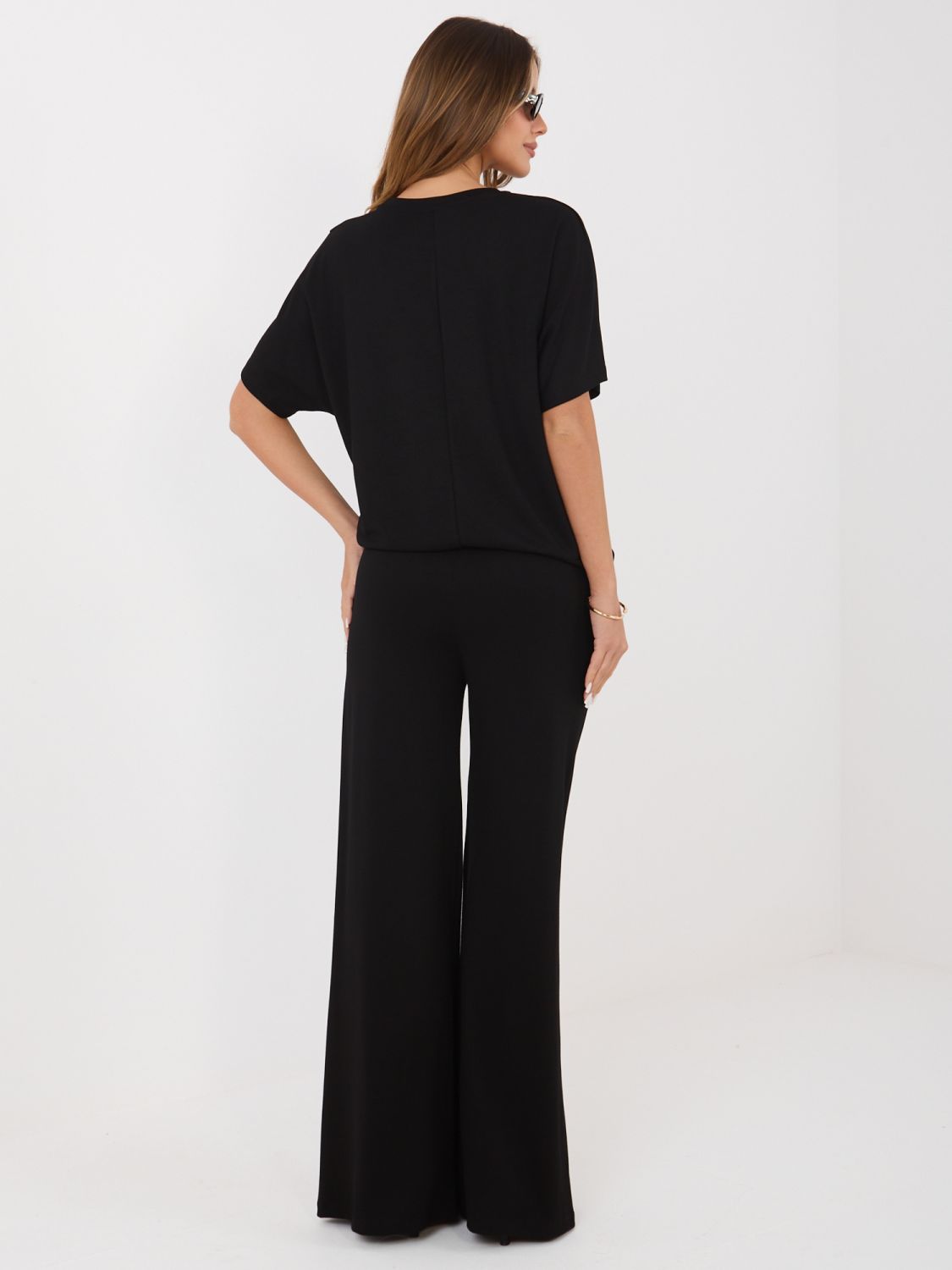 Fekete színű blúz és nadrág szett