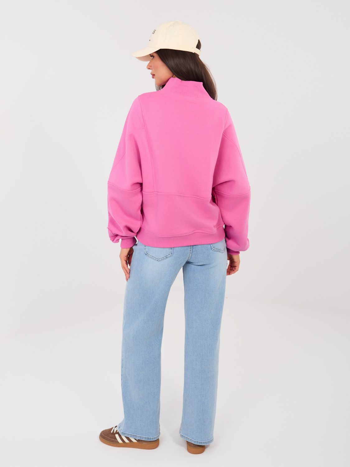 Női világoskék színű egyenes szárú farmernadrág