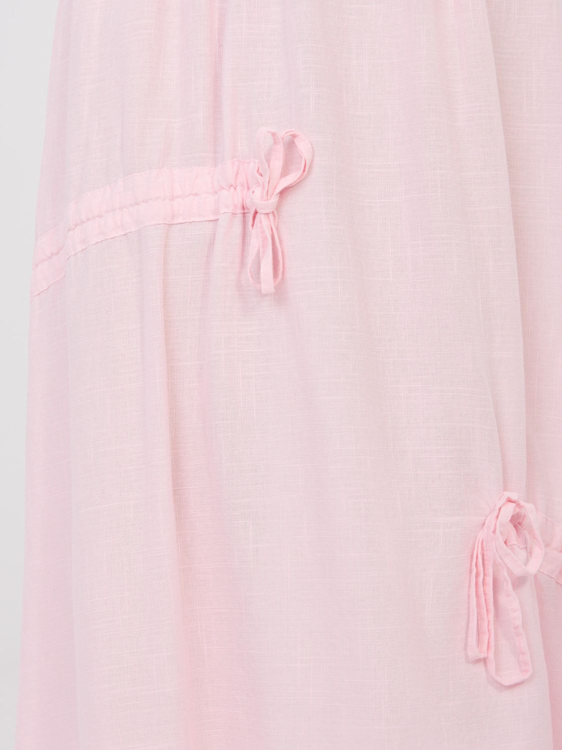 Világos rózsaszínű midi szoknya megkötővel