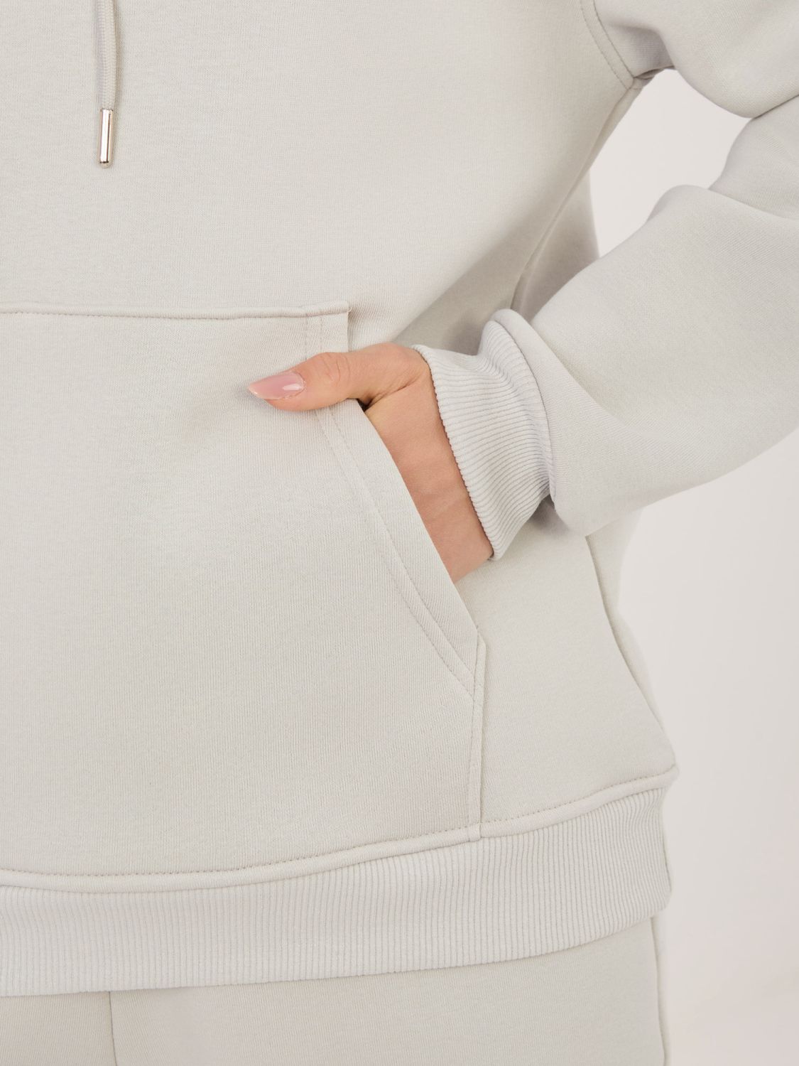 Női kapucnis szett világosszürke színben