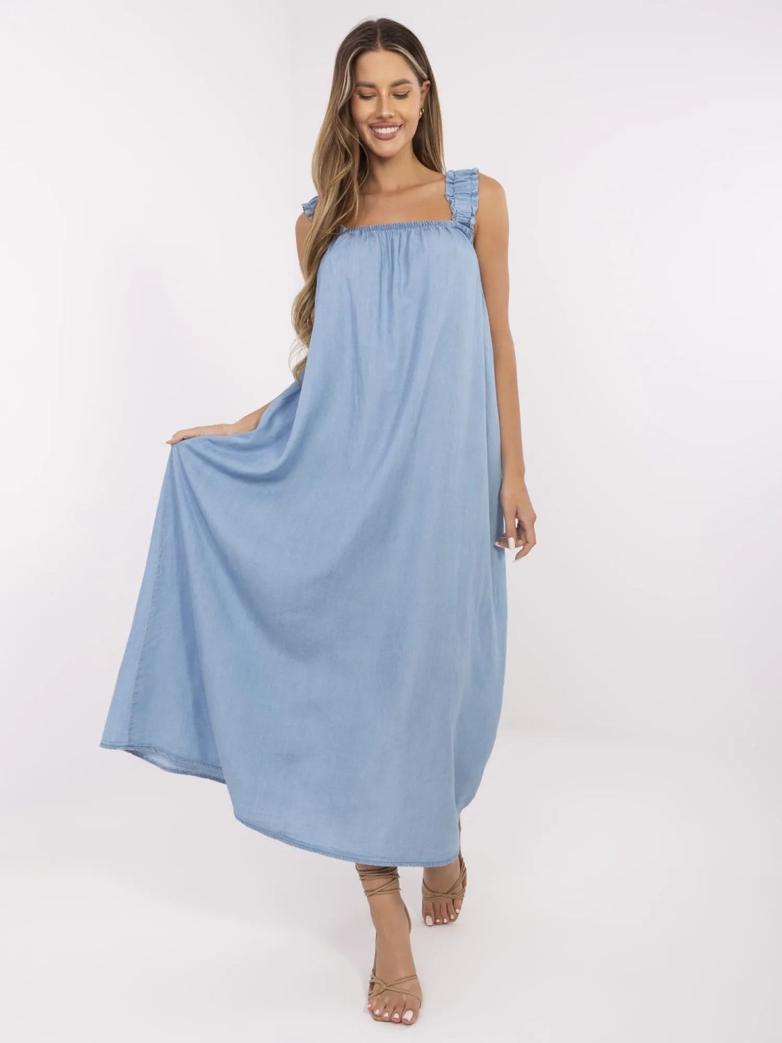 Oversize kék színű maxi ruha