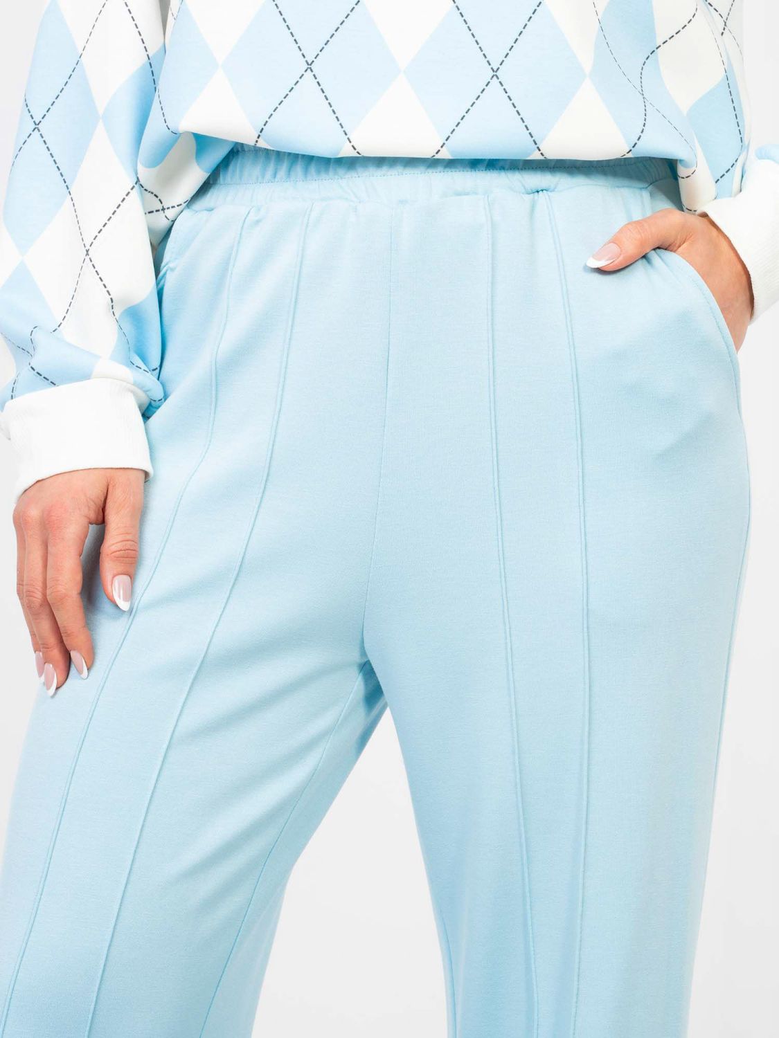 Női bő szárú világoskék melegítőnadrág