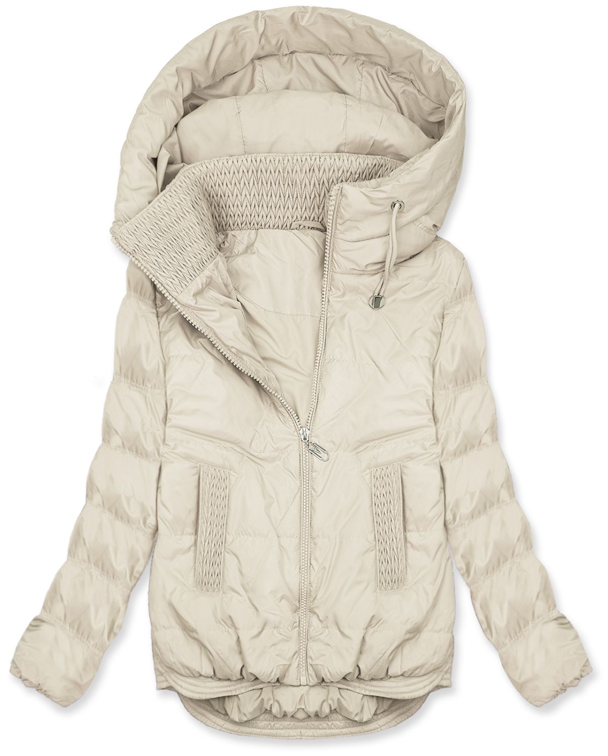 Átmeneti kapucnis dzseki - krémszínű