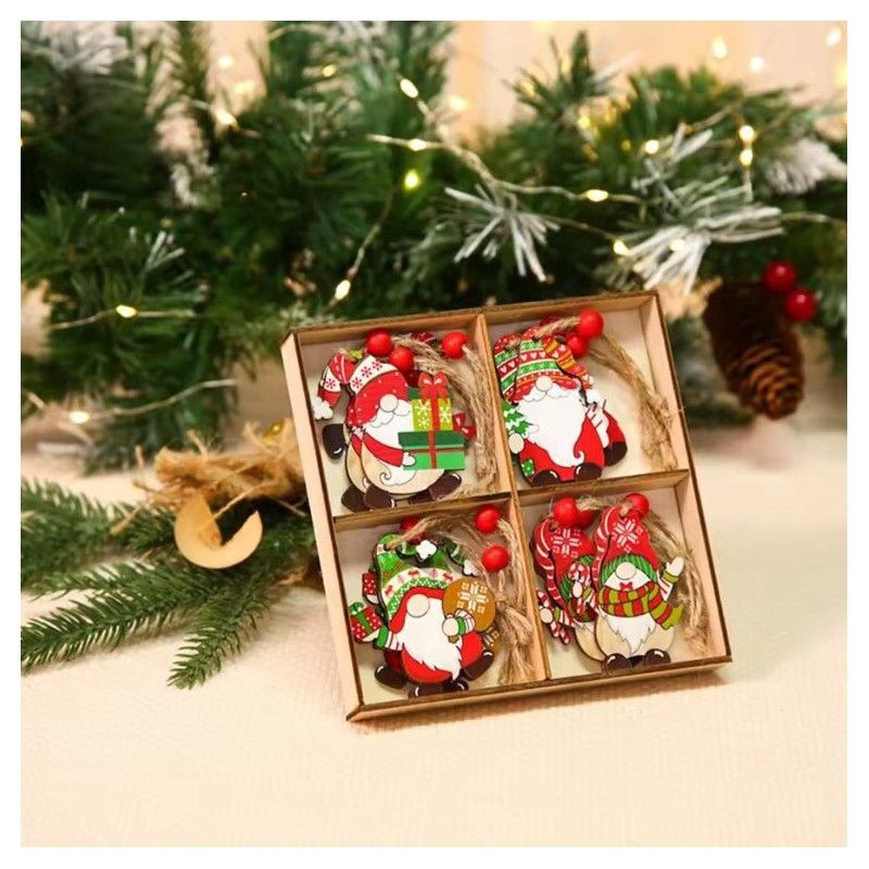 12 darabos fa karácsonyfadísz szett, 6,5 cm