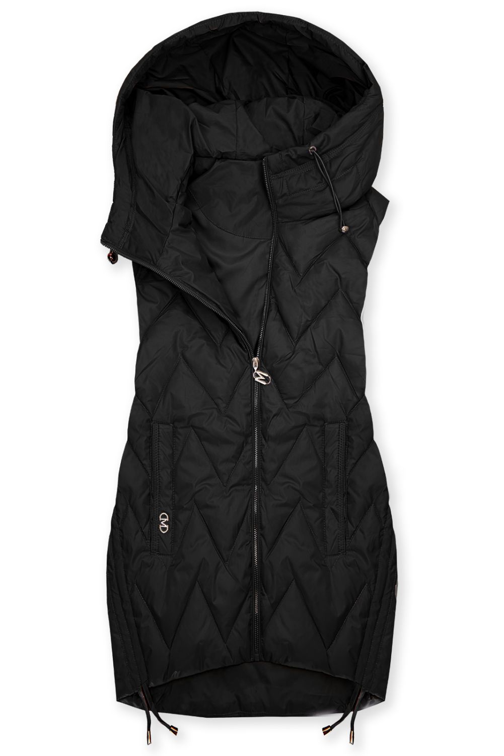 Fekete színű hosszított mellény