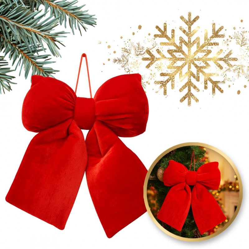 Piros karácsonyi masni 20x20 cm