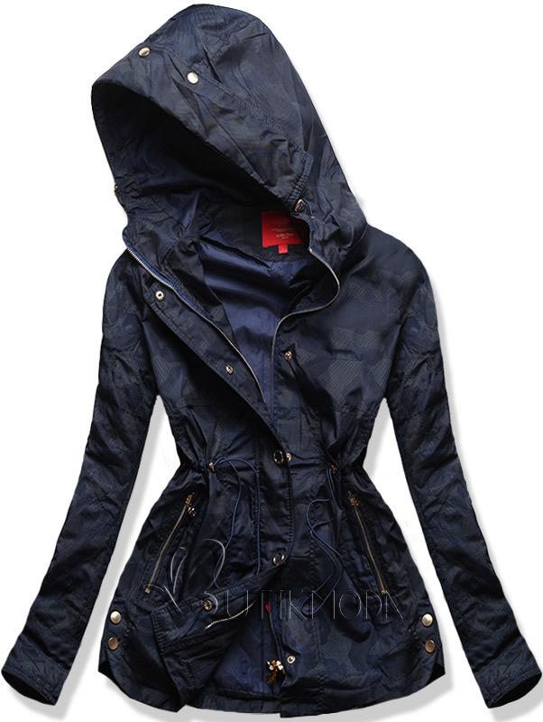 Terepmintás - sötétkék színű kabát P-02