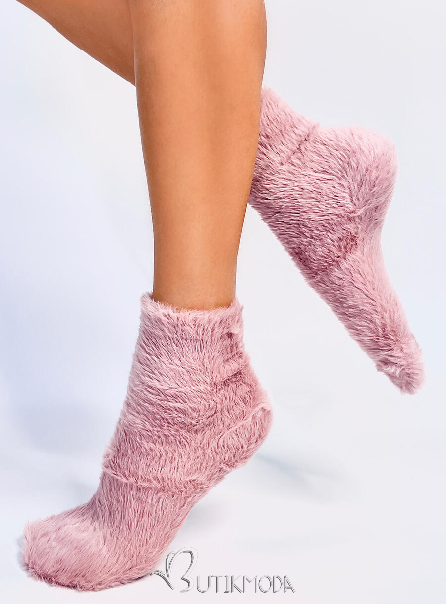 Rózsaszínű  meleg zokni télre
