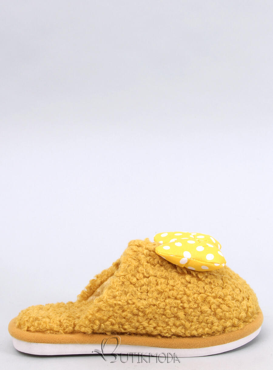 Sárga zínű gyerek papucs masnival