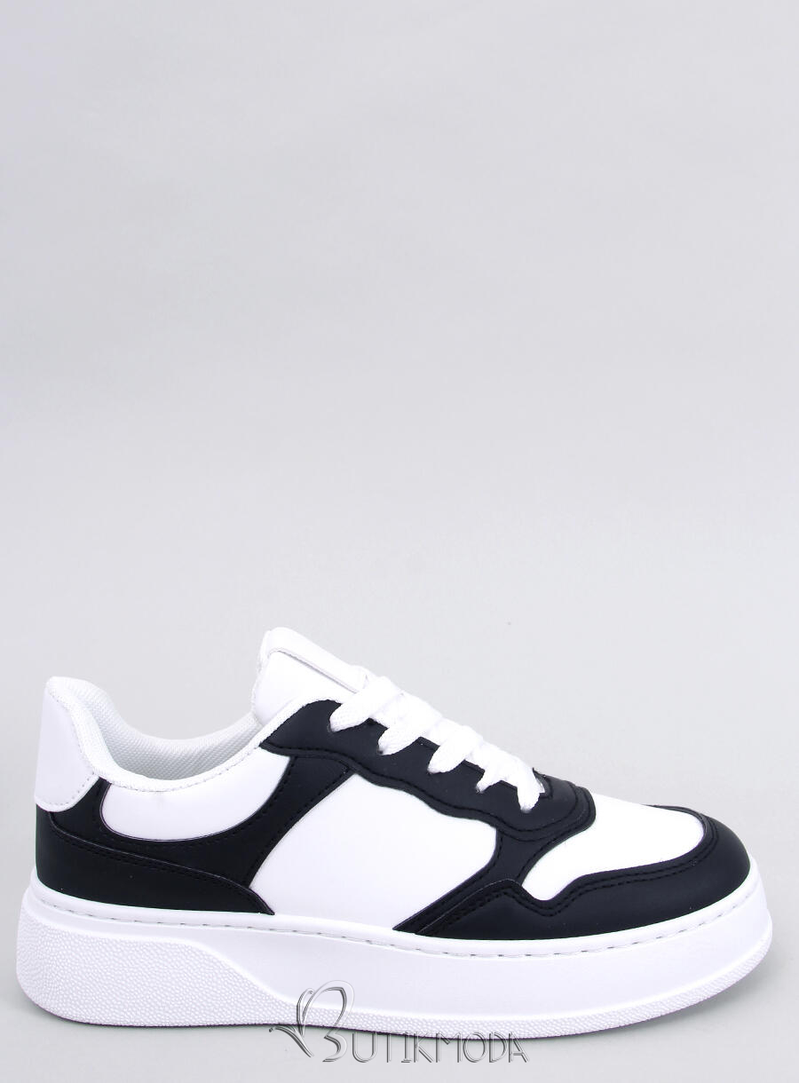 Magastalpú tornacipő - fehér/fekete színű