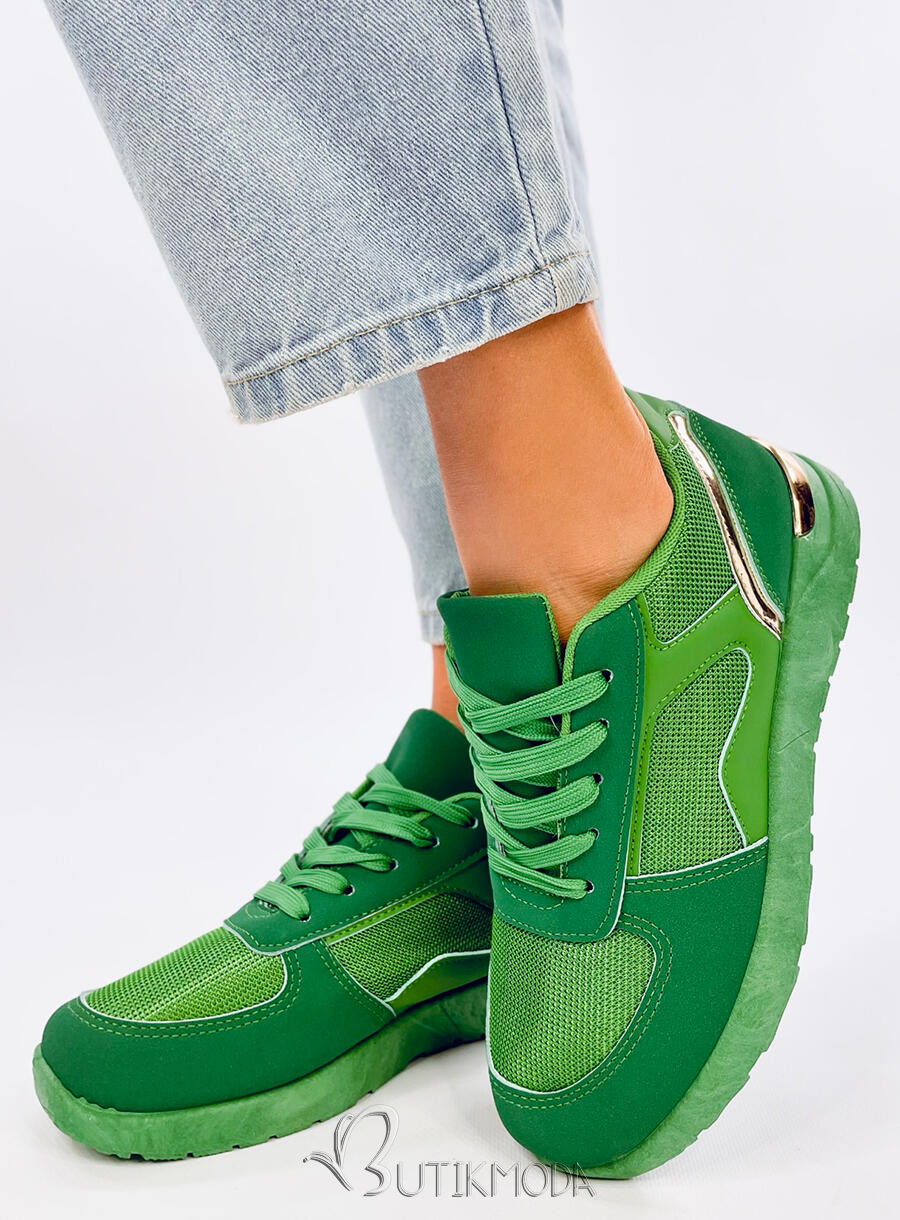 Zöld színű könnyű női tornacipő