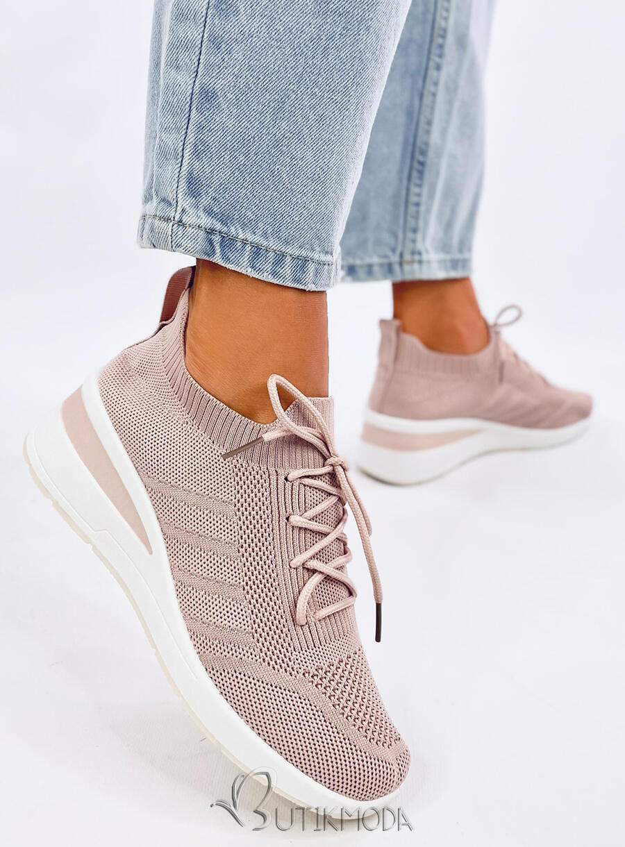 Rejtett sarkú tornacipő - világos rózsaszínű