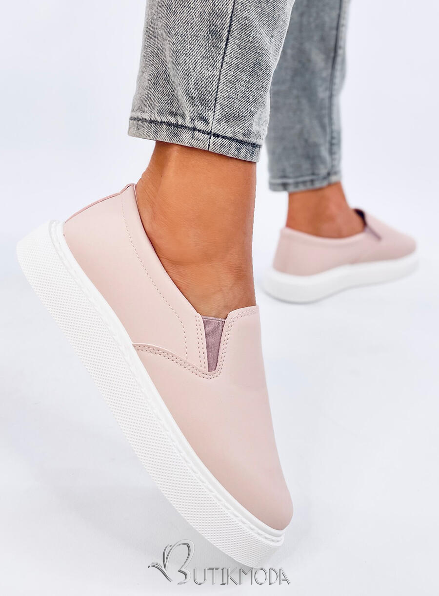 Slip-on női tornacipő - világos rózsaszínű