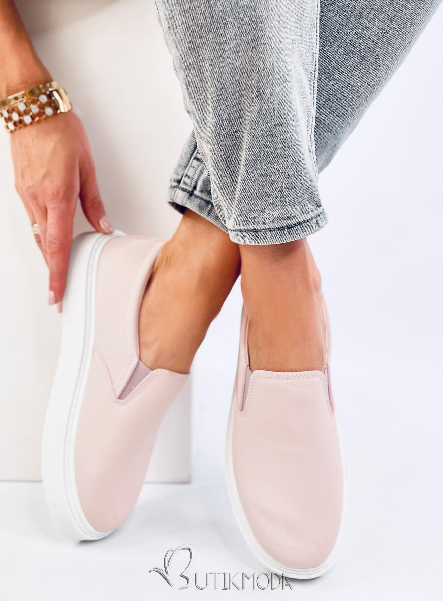 Slip-on női tornacipő - világos rózsaszínű