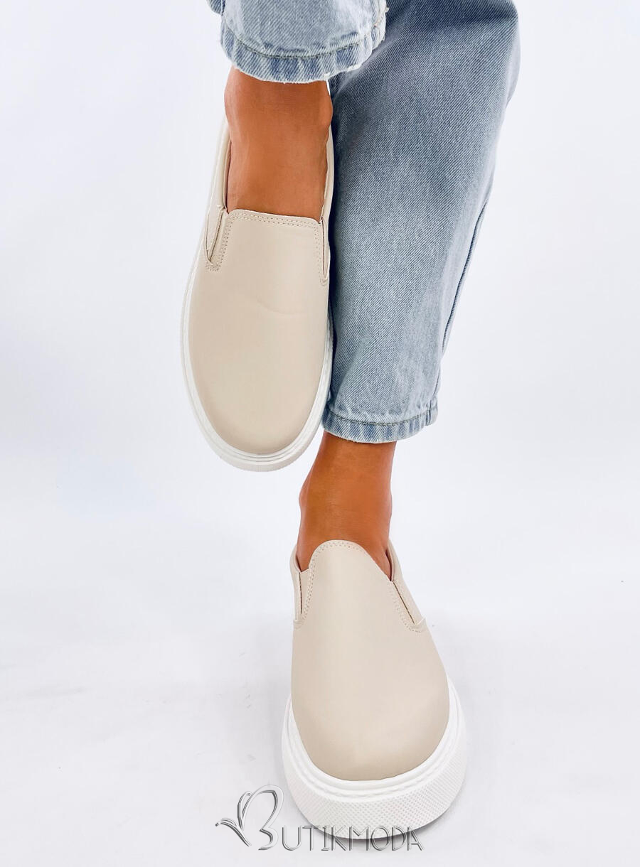 Slip-on női tornacipő - bézs színű