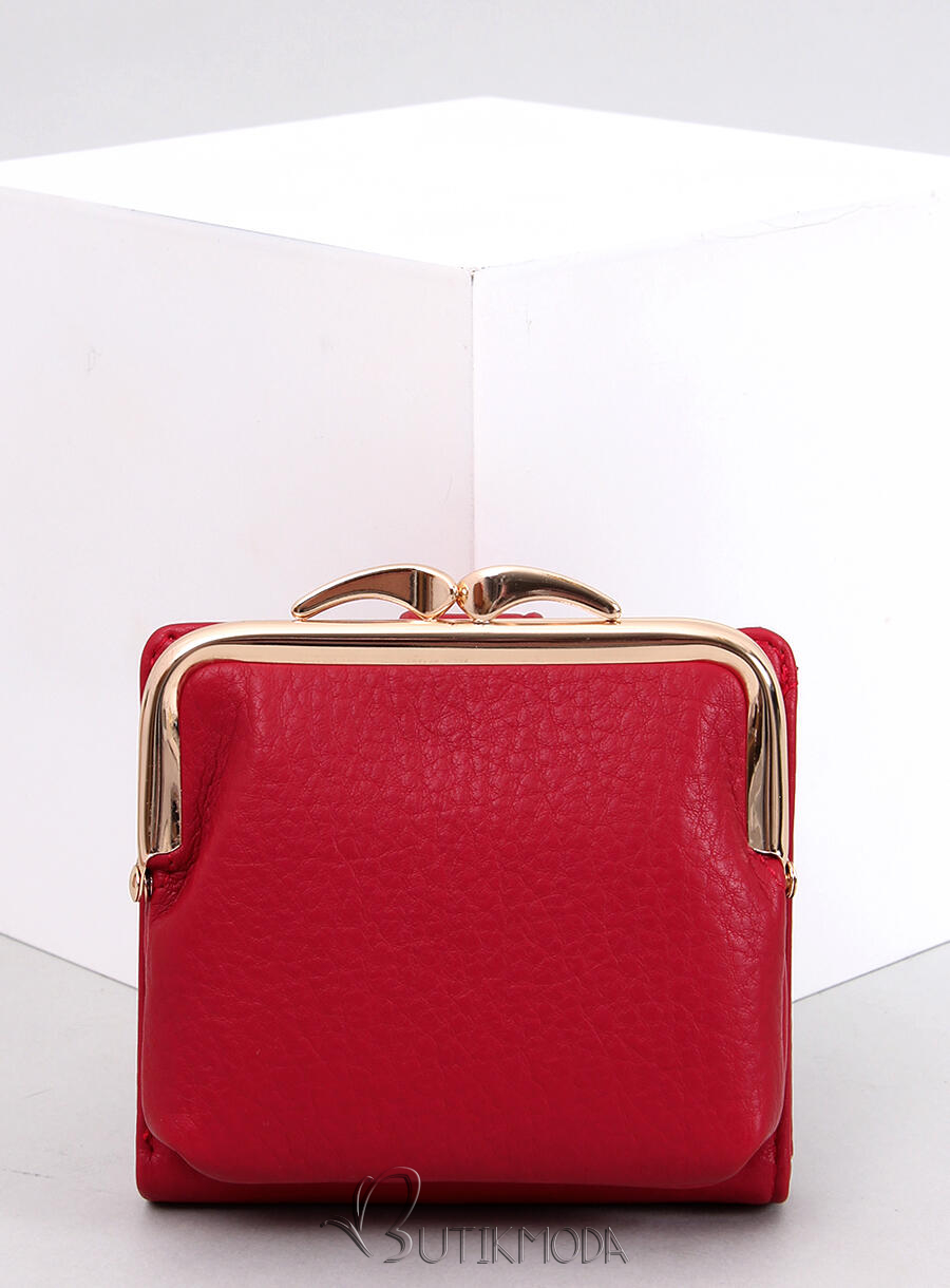 Piros színű kisméretű női pénztárca