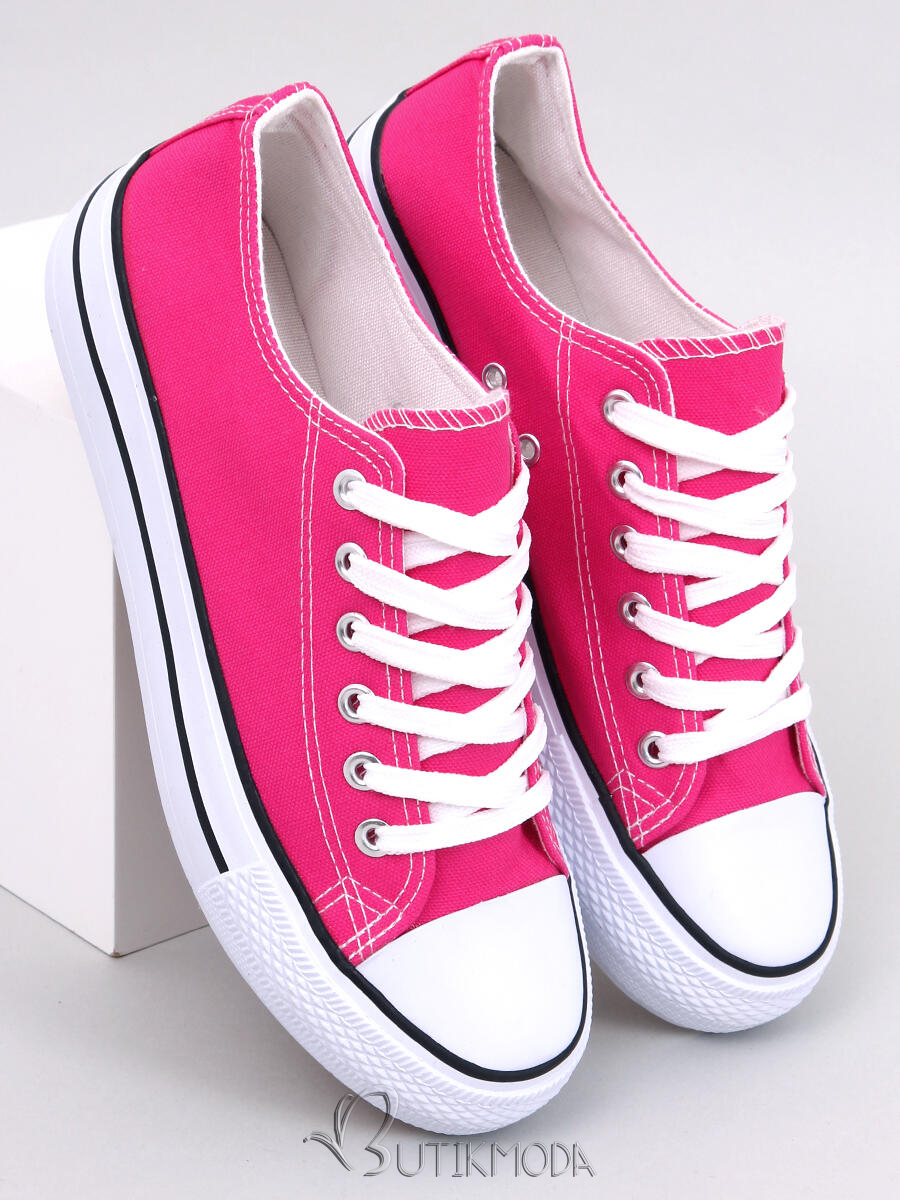 Alacsony vászon tornacipő - rózsaszínű