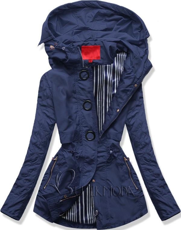 Kék színű könnyű parka kabát