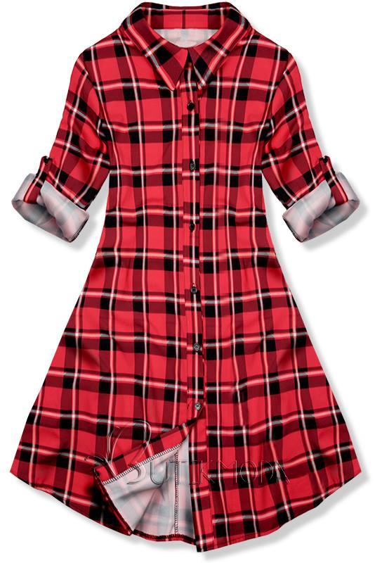 Piros színű kockás ruha/tunika