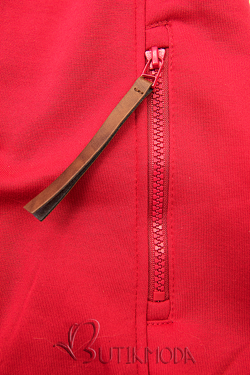 Piros színű felső hosszított fazonban