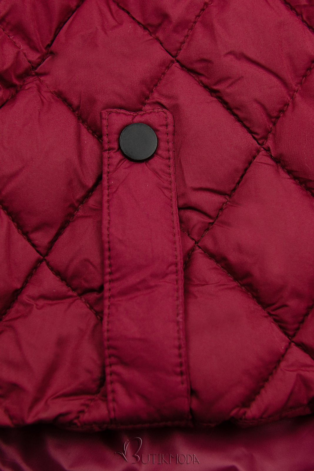 Borvörös színű átmeneti steppelt kabát