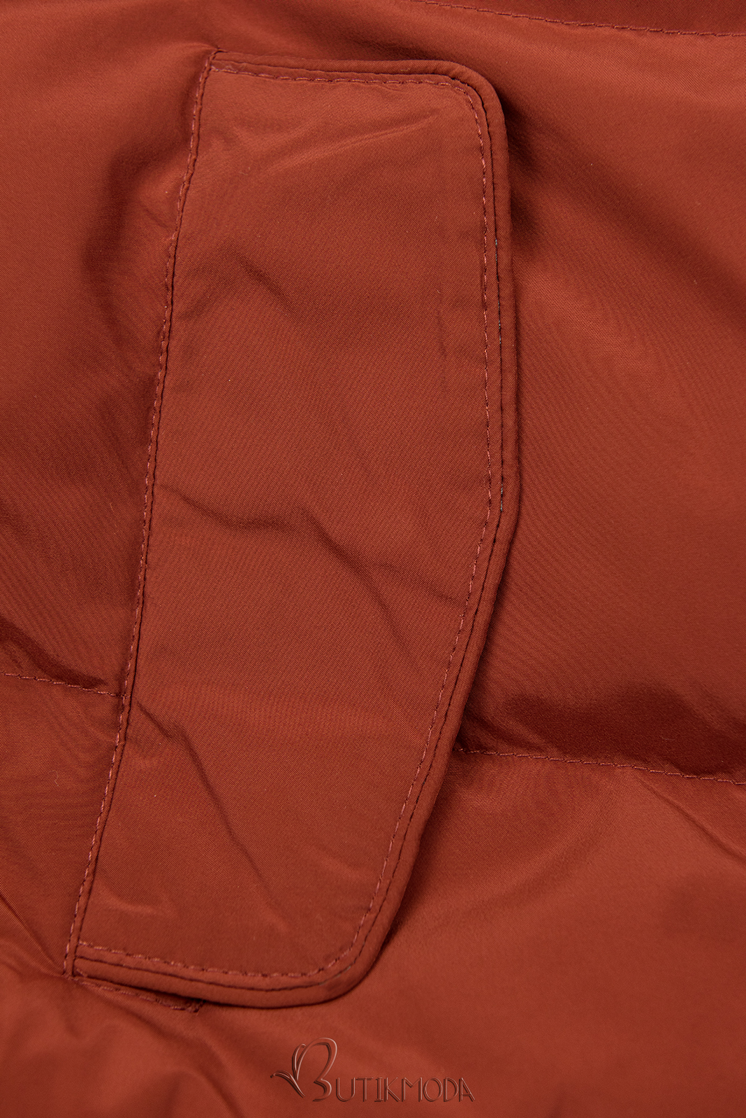Paliszanderbarna színű téli kabát plüss béléssel