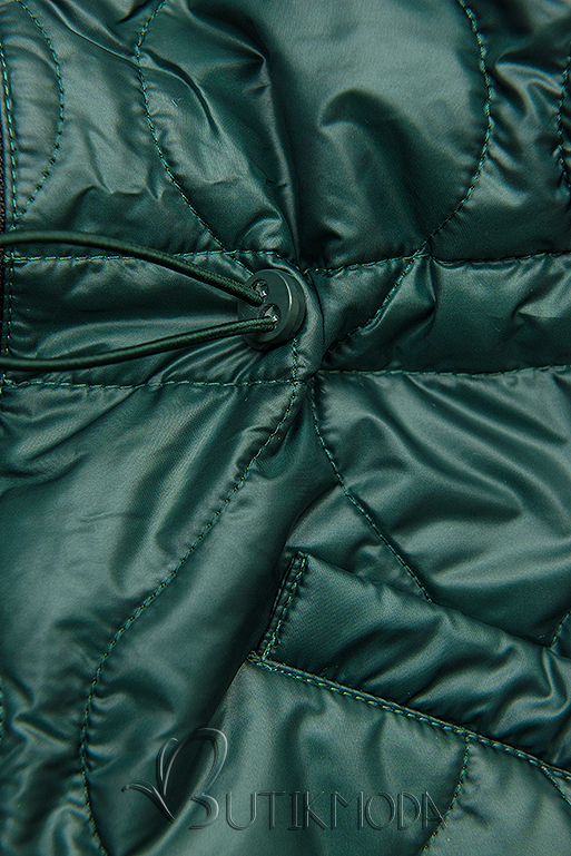 Zöld színű kapucni nélküli steppelt dzseki