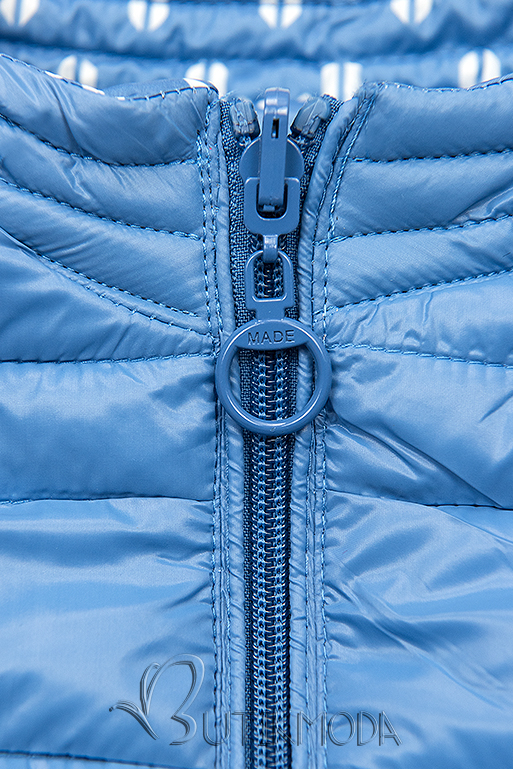 Kék színű rövid kifordítható dzseki