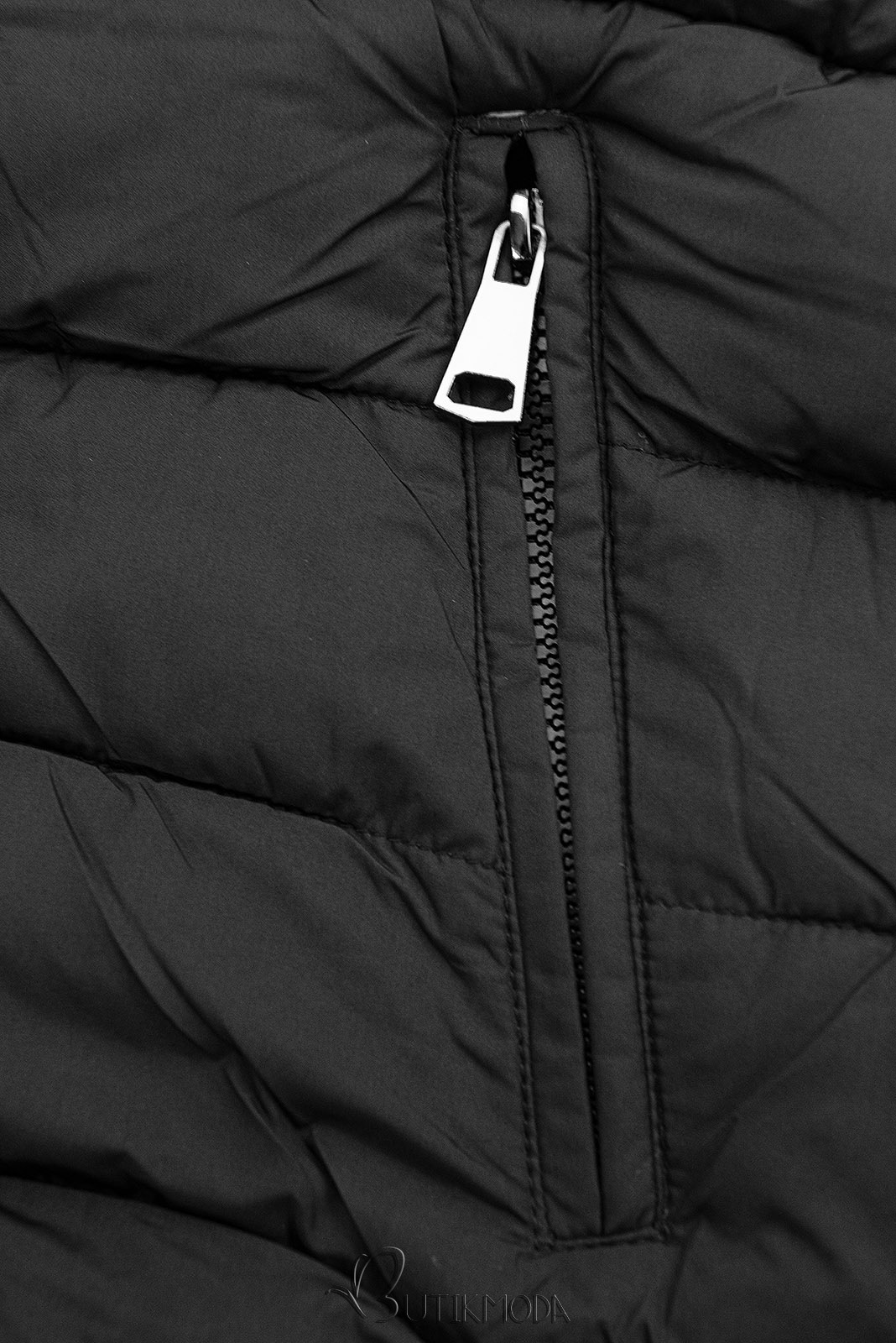 Kifordítható téli kabát szőrmével  - olíva és fekete színű