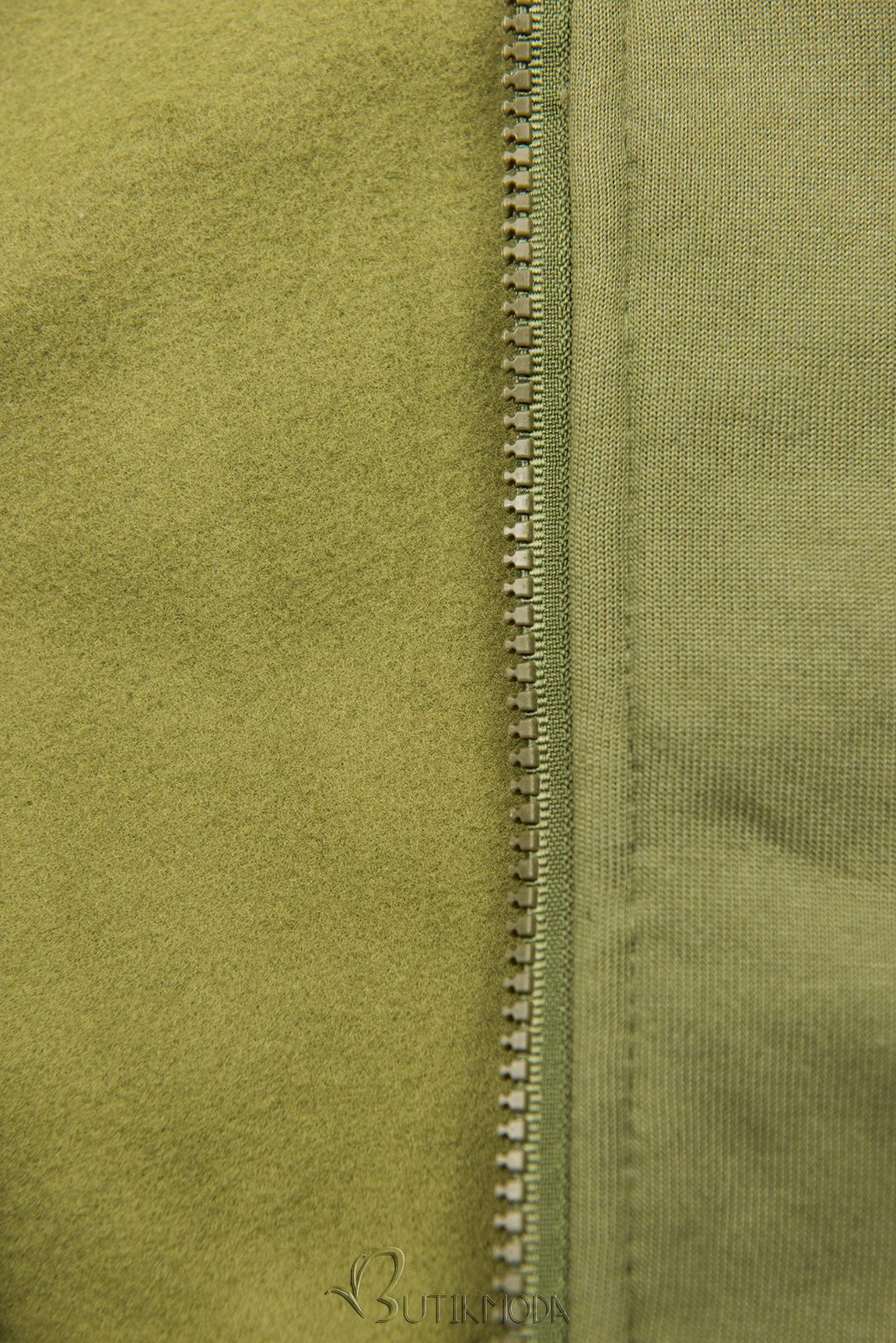 Khaki színű hosszított felső színes béléssel