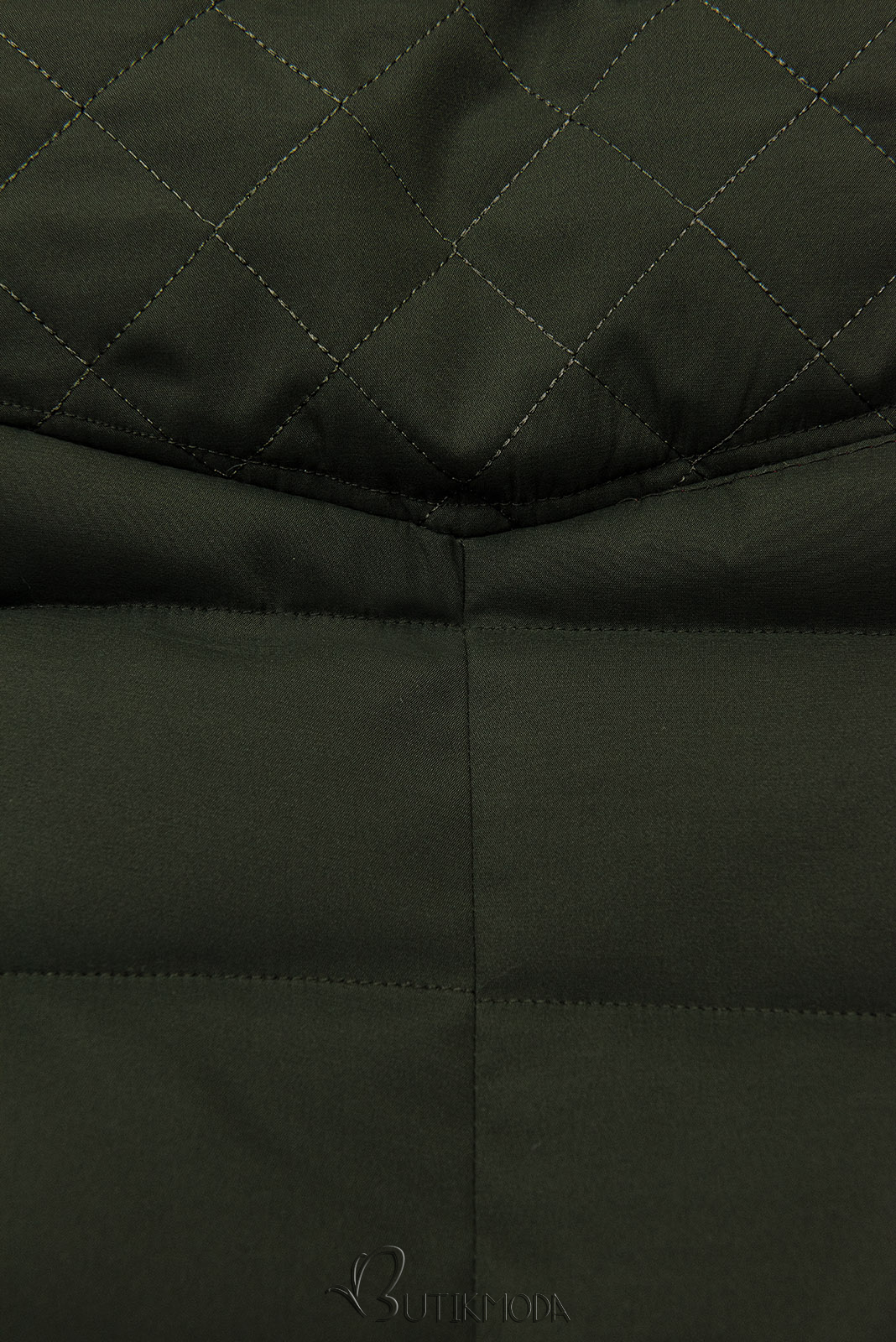 Meleg steppelt kabát - khaki színű