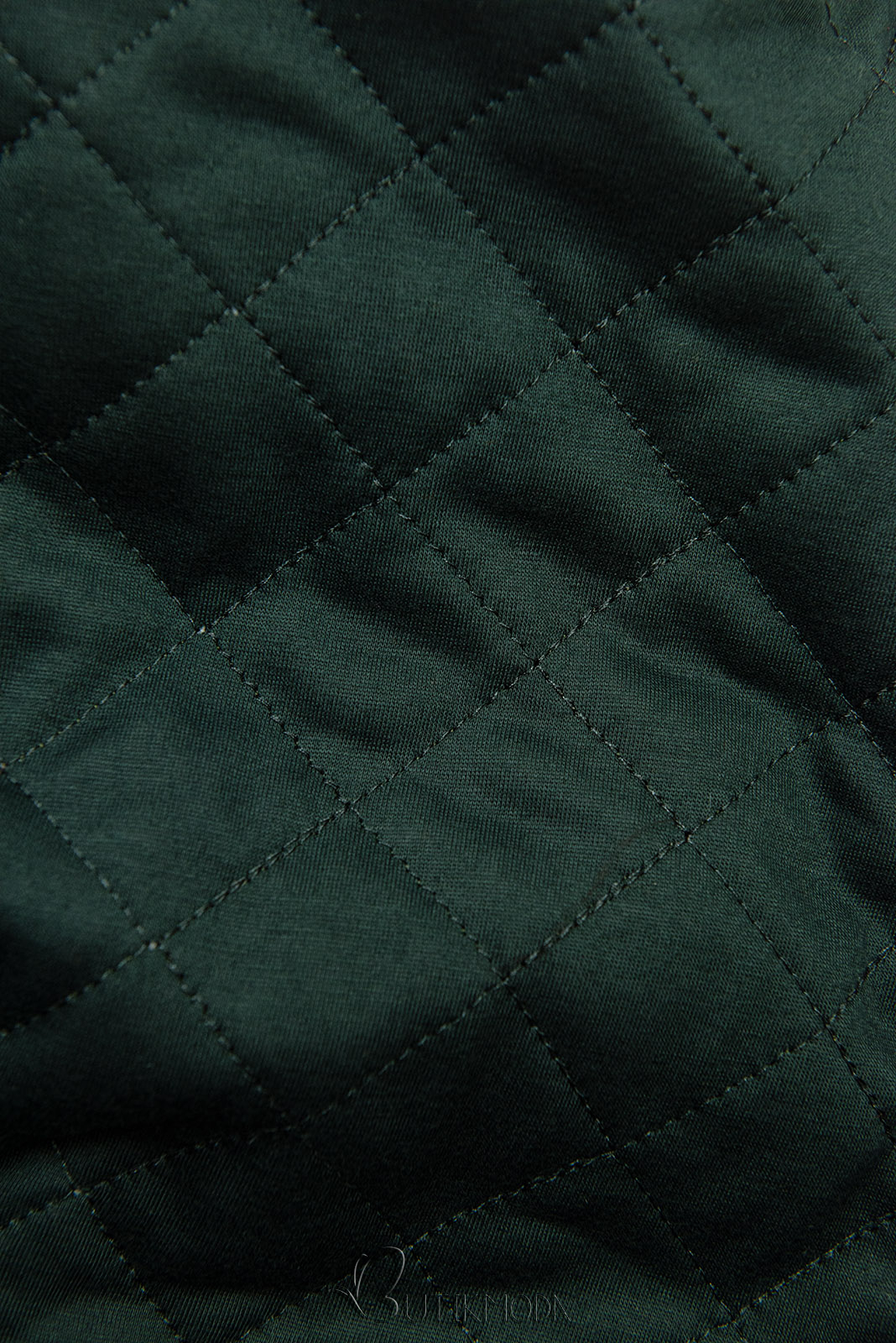 Smaragdzöld színű felső steppelt kapucnival