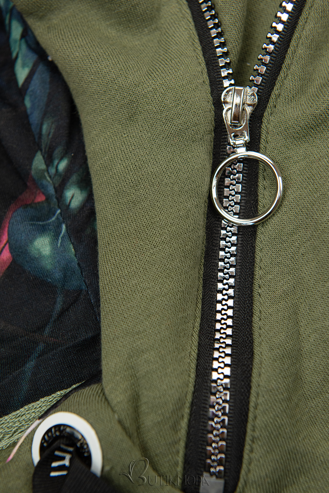 Khaki színű hosszított kapucnis felső