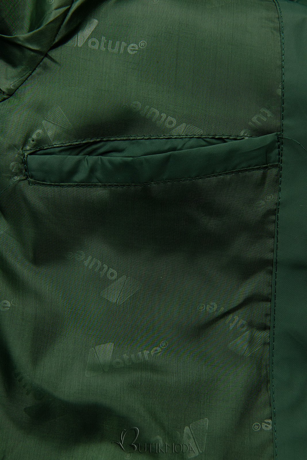 Átmeneti dzseki hosszított fazonban - zöld színű
