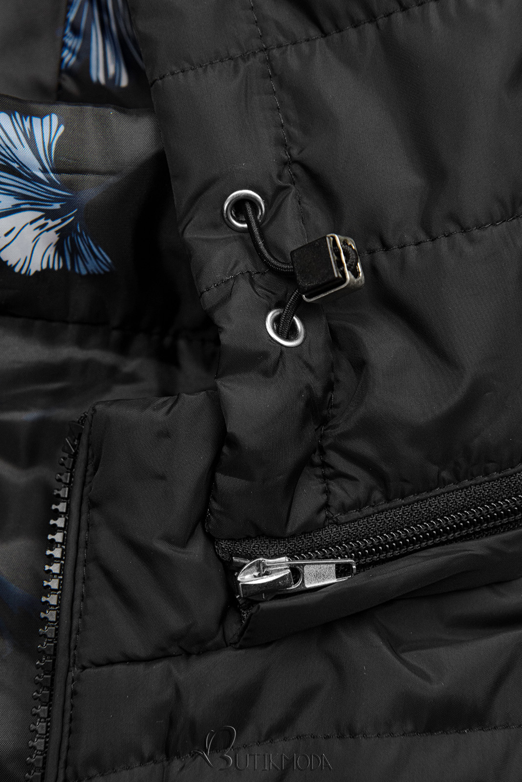 Fekete színű kifordítható átmeneti dzseki