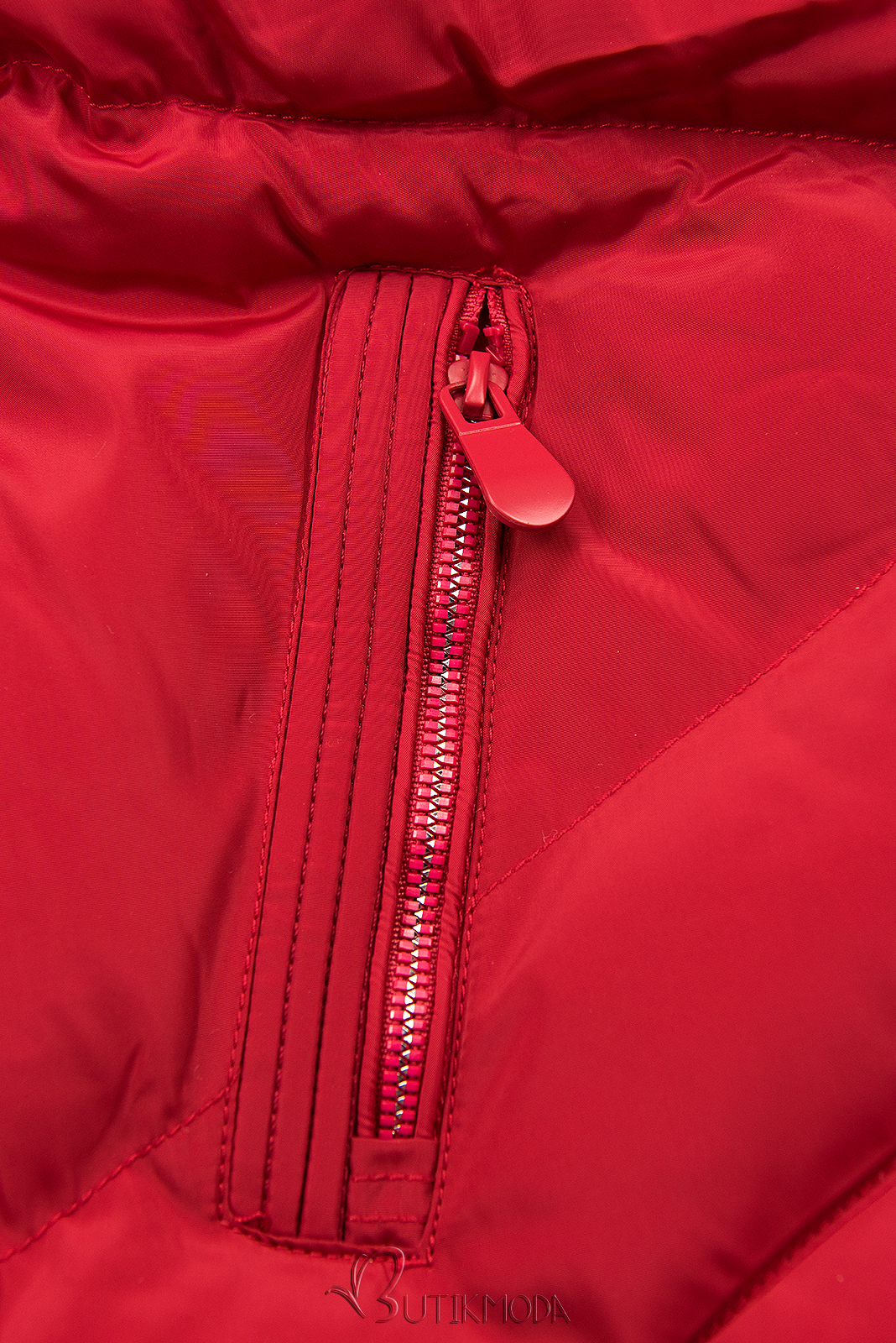 Steppelt átmeneti kabát - piros színű