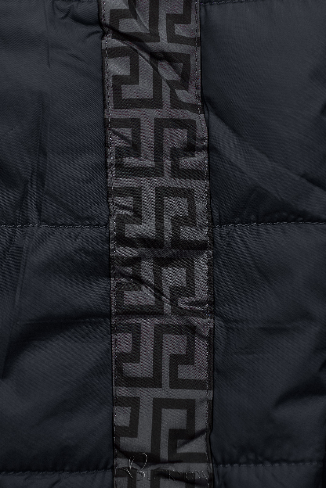 Sötétkék és szürke színű kifordítható kabát béléssel