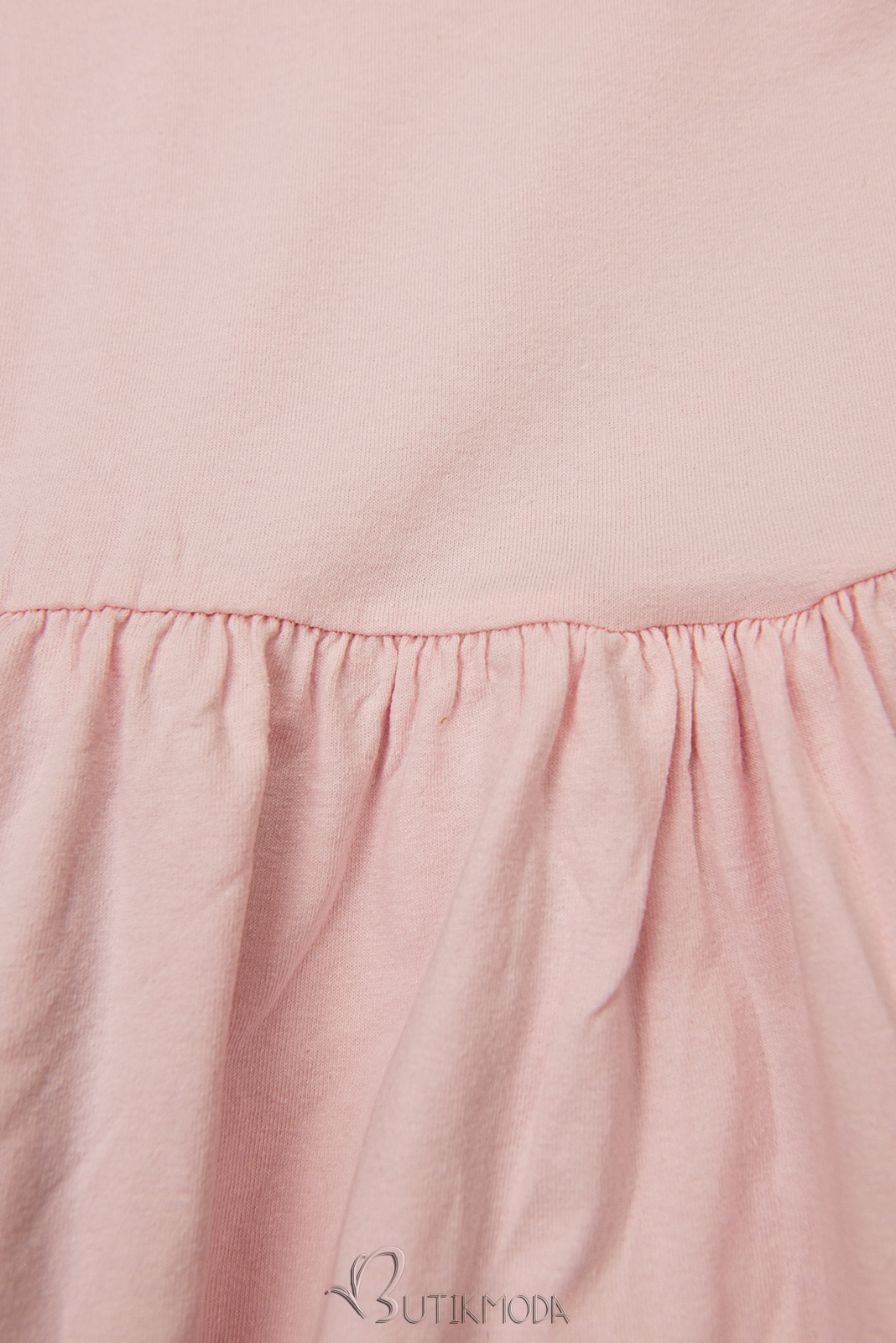 Világos rózsaszínű A-vonalú pamut ruha