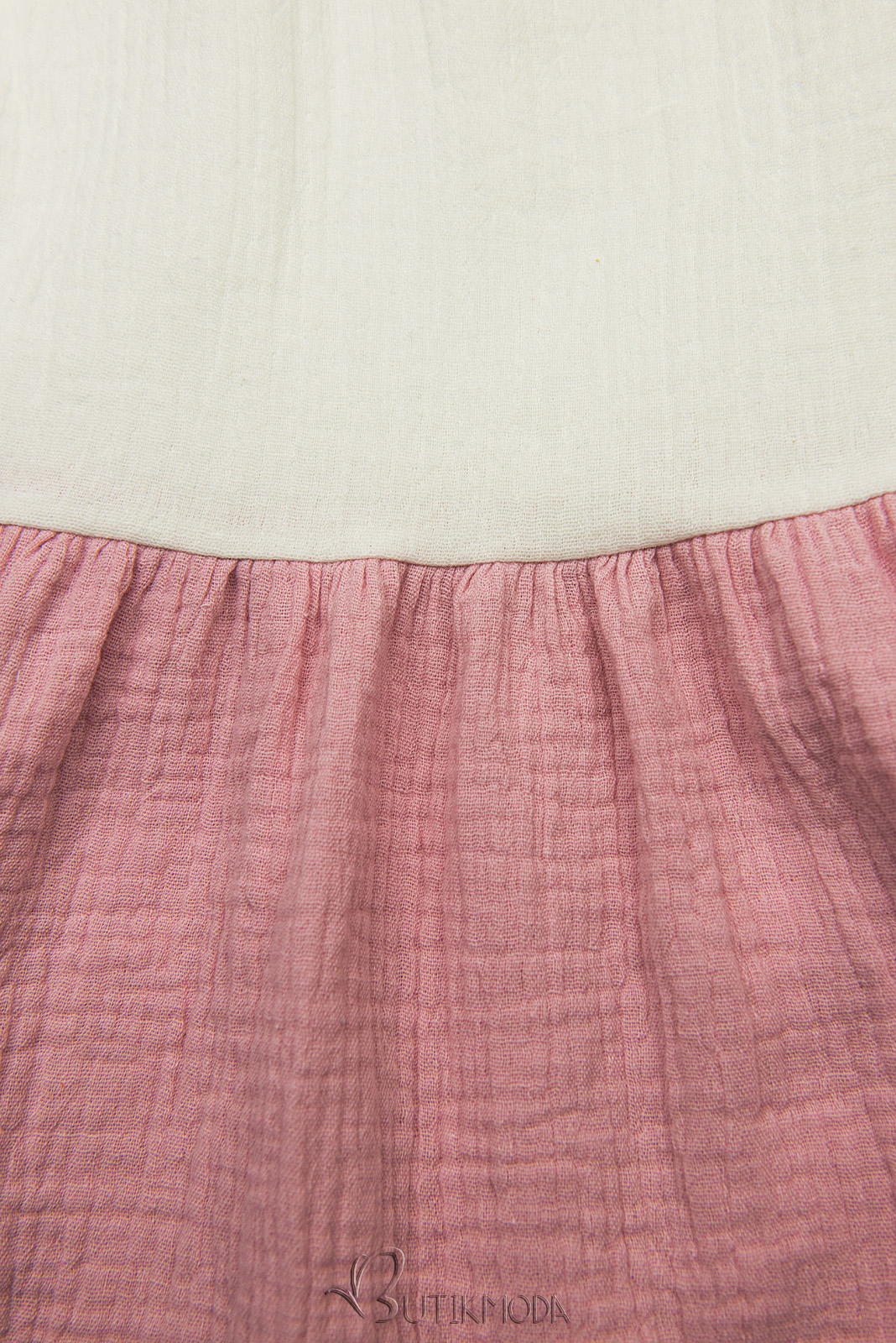 Fehér, rózsaszín és kék színű pamut ruha